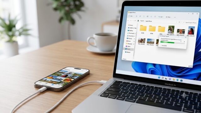 iPhone-Fotos auf Windows übertragen ohne iCloud: Anleitung für USB, Fotos-App, Datei-Explorer, WLAN, HEIC, Live Photos und typische Importfehler.