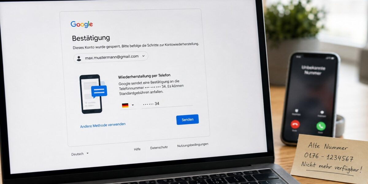 Google-Konto gesperrt und alte Telefonnummer nicht mehr verfügbar? So nutzen Sie Kontowiederherstellung, bekannte Geräte, Ersatzcodes, E-Mail und andere Anmeldeoptionen korrekt.