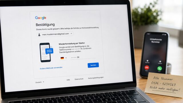 Google-Konto gesperrt und alte Telefonnummer nicht mehr verfügbar? So nutzen Sie Kontowiederherstellung, bekannte Geräte, Ersatzcodes, E-Mail und andere Anmeldeoptionen korrekt.