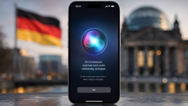 Siri AI startet in Deutschland nicht vollständig: Auf iPhone, iPad und Apple Watch fehlen zentrale KI-Funktionen. Verfügbar bleibt der neue Assistent zunächst auf Mac und Vision Pro.