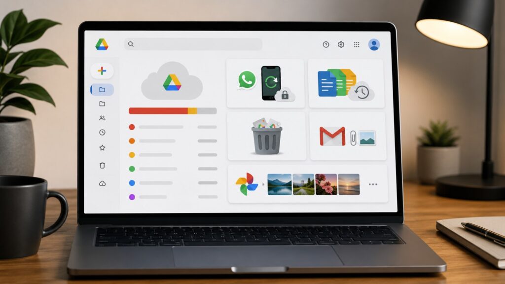 Google Drive Speicher falsch: Versteckte Backups, Dateiversionen und Papierkörbe finden