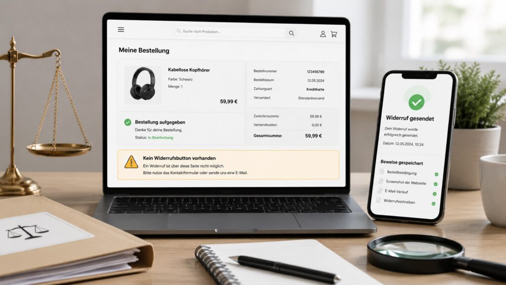 Widerrufsbutton fehlt im Onlineshop: So widerrufen Kunden trotzdem wirksam