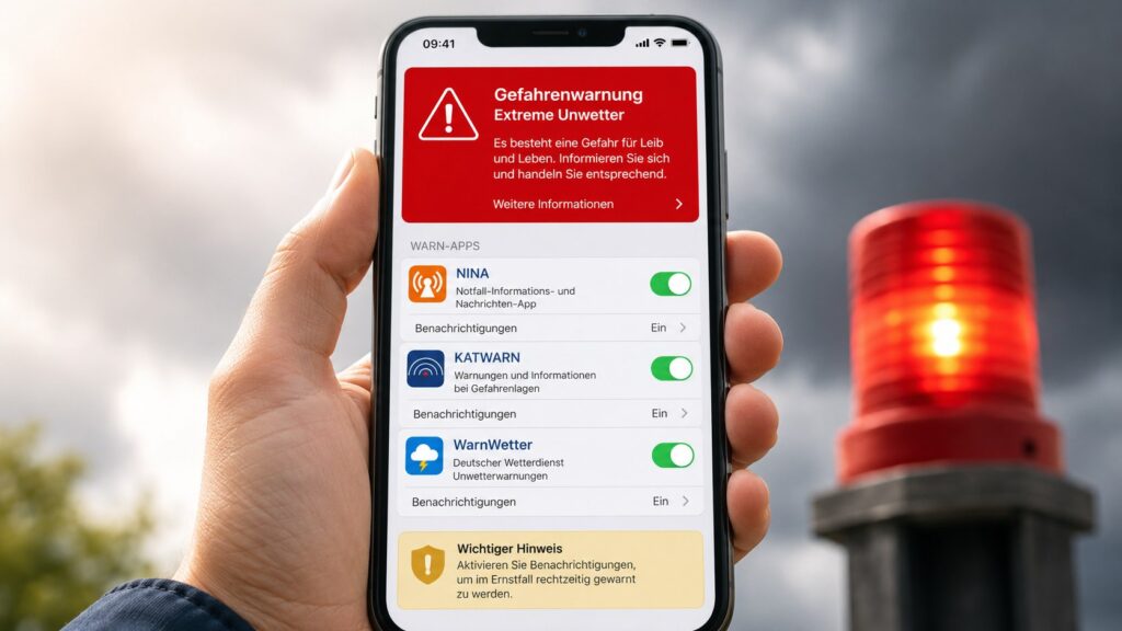 Warn-App meldet Gefahr zu spät: NINA, KATWARN und WarnWetter richtig einstellen