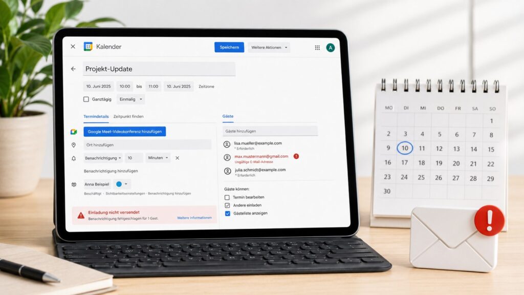 Google Kalender verschickt keine Einladung: Warum Gäste den Termin nicht erhalten