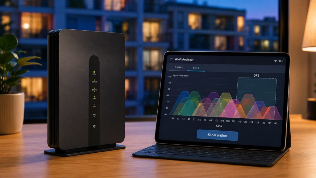 WLAN fällt jeden Abend zur gleichen Uhrzeit aus: Zeitschaltung, DFS-Kanal und Nachbarnetz prüfen