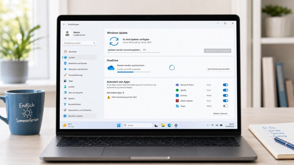 Laptop nach den Sommerferien extrem langsam: Windows-Updates, OneDrive und Autostart prüfen