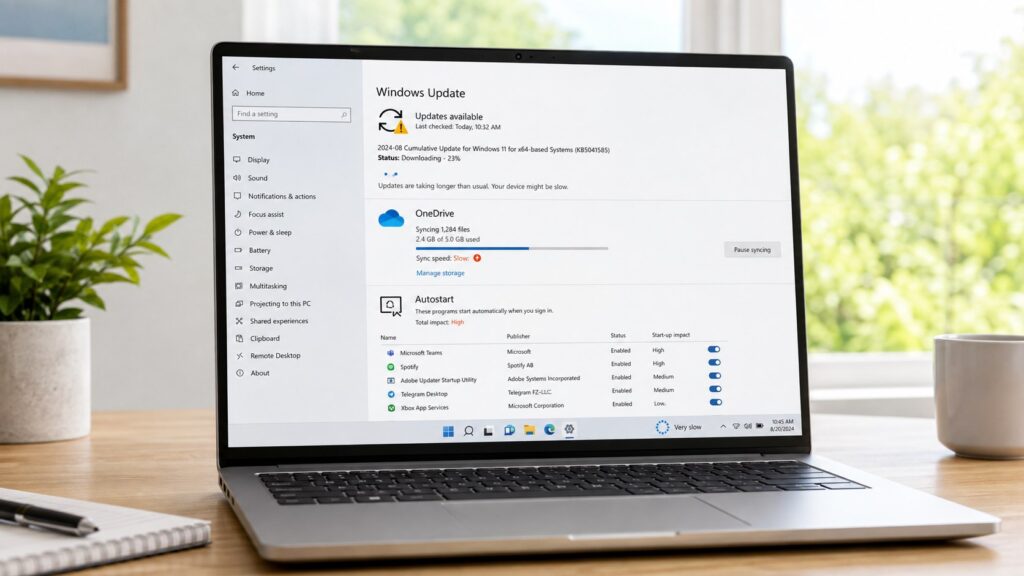 Laptop nach den Sommerferien extrem langsam: Windows-Updates, OneDrive und Autostart prüfen