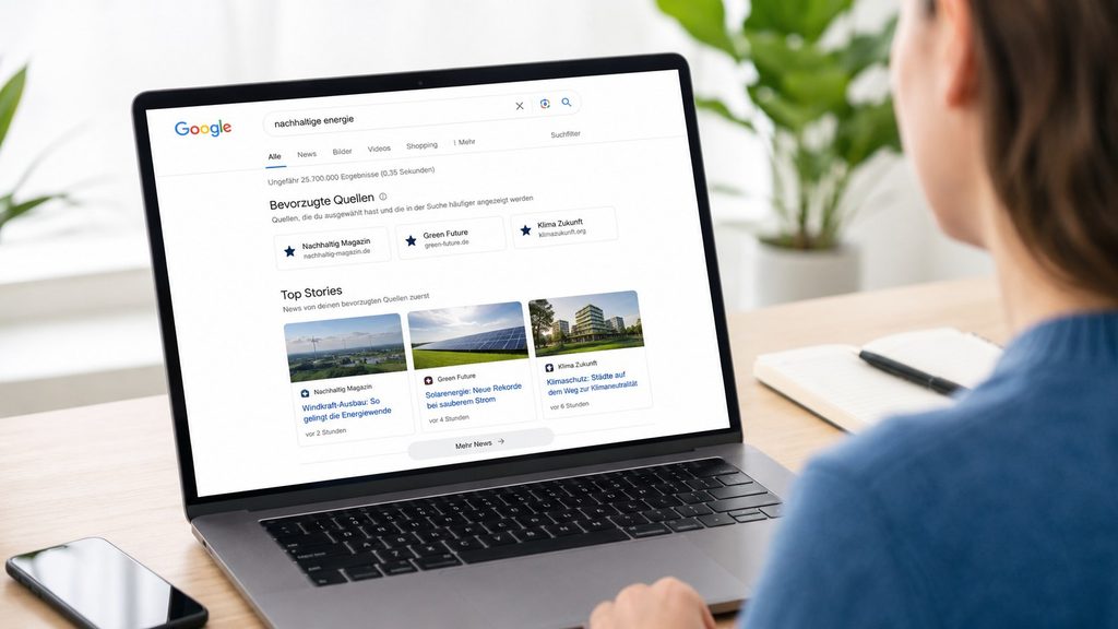 Google „Bevorzugte Quellen“: So erscheinen Ihre Lieblingsseiten häufiger in der Suche und in Top Stories