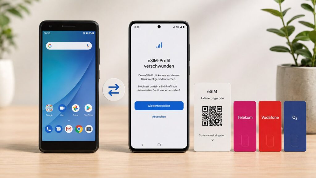 Android-eSIM nach Handywechsel verschwunden: So holen Telekom-, Vodafone- und O2-Kunden ihr Profil zurück