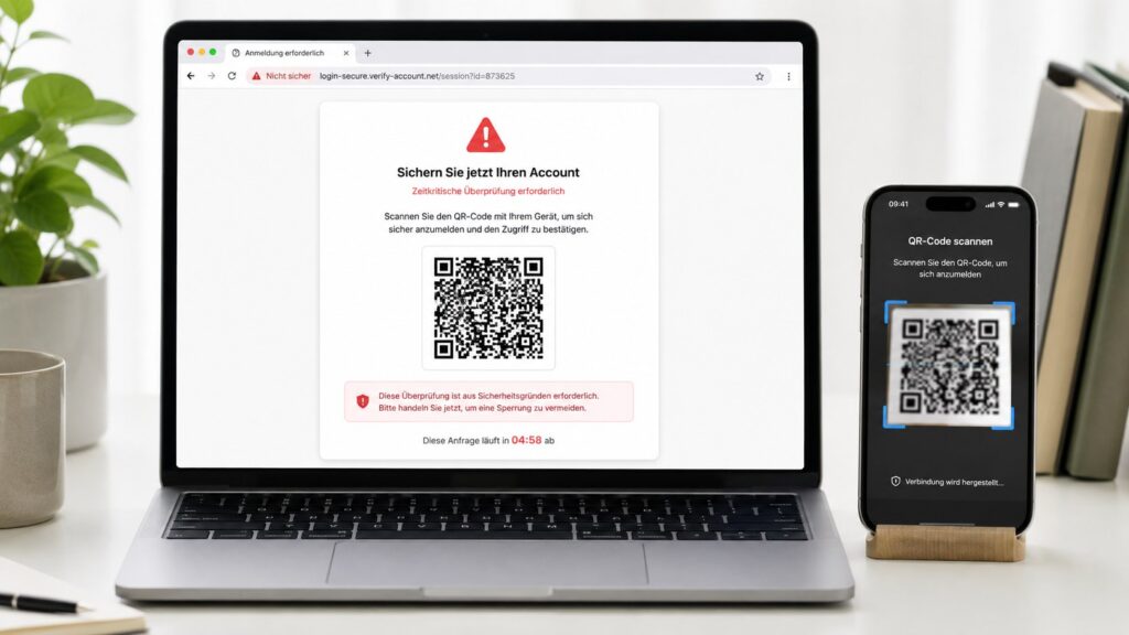 Gefälschte Passkey-Anmeldung per QR-Code: Woran Nutzer den Betrug erkennen