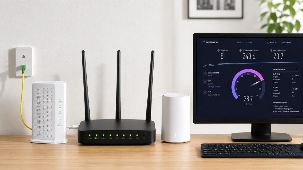Glasfaser installiert, aber WLAN langsamer als vorher: ONT, Router und Heimnetz richtig prüfen
