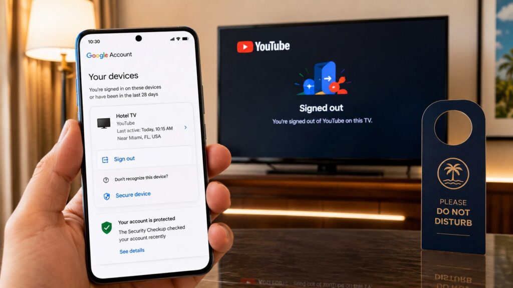 Google-Konto auf fremdem Hotel-TV angemeldet: So melden Sie YouTube und Google sicher ab