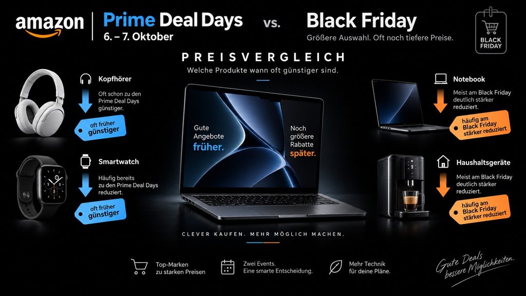 Amazon Prime Deal Days am 6. und 7. Oktober: Wann Technik wirklich günstiger als am Black Friday ist