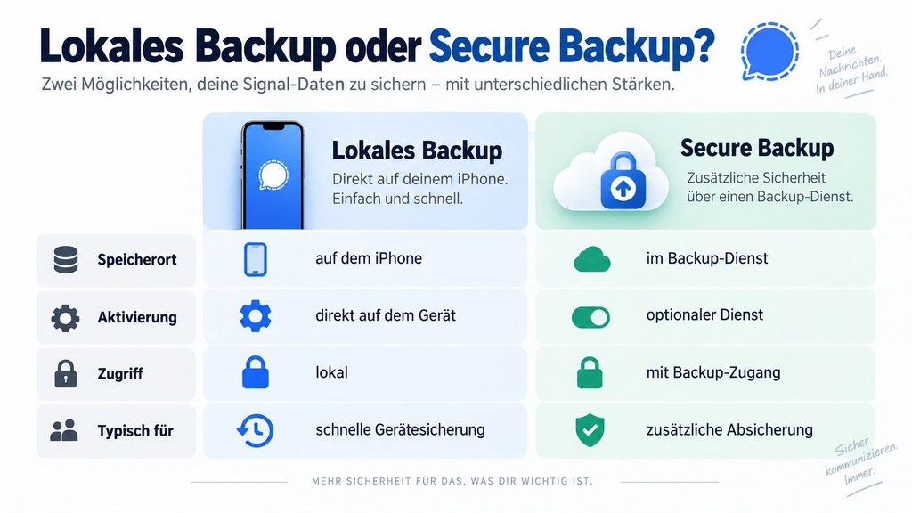 Signal bekommt lokale Backups auf dem iPhone: So unterscheiden sie sich von Secure Backups
