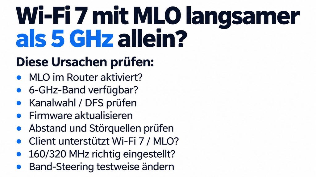 Wi-Fi 7 mit MLO ist langsamer als 5 GHz allein: Diese Ursachen sollten Sie prüfen