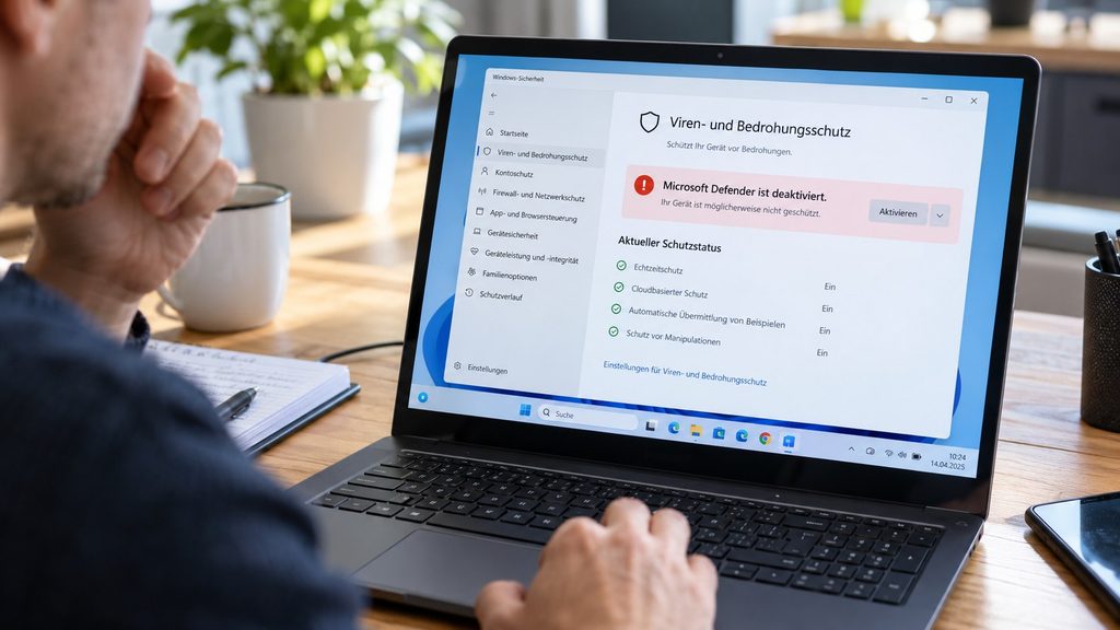 Windows meldet „Microsoft Defender ist deaktiviert“, obwohl der Virenschutz aktiv ist: So verschwindet die Warnung
