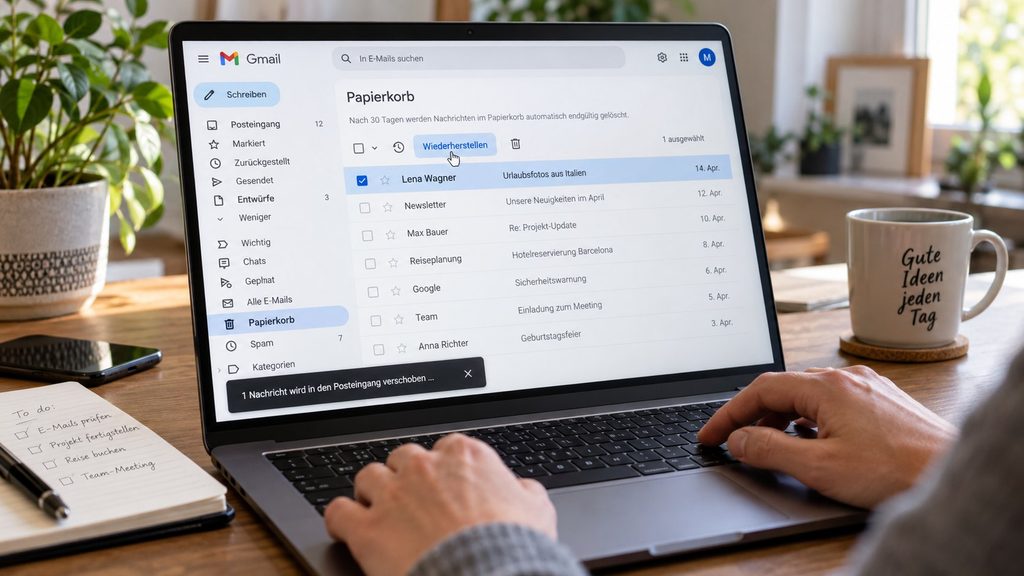 Gmail-Mail versehentlich gelöscht: Wann sich Nachrichten noch wiederherstellen lassen